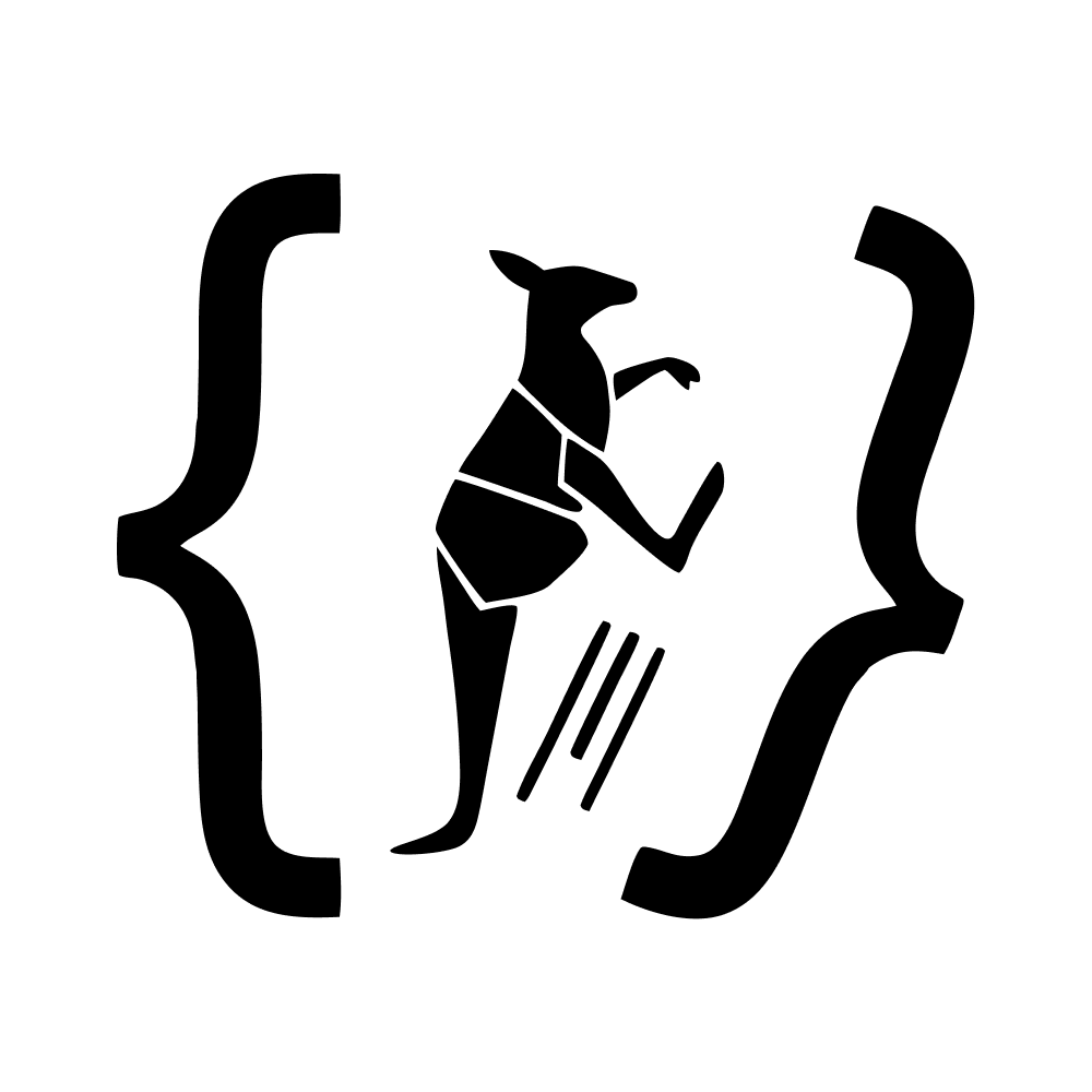 Hackaroo Logo - Black on White
