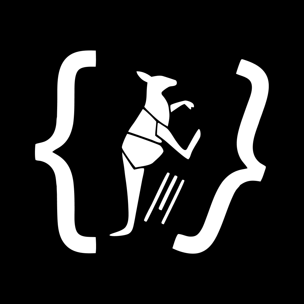Hackaroo Logo - White on Black